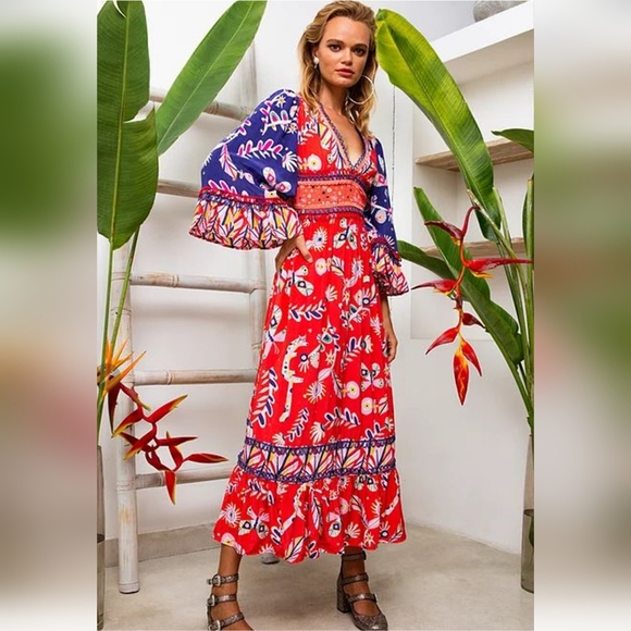 CeliaB Dresses & Skirts - CeliaB Jules Midi Dress In Red